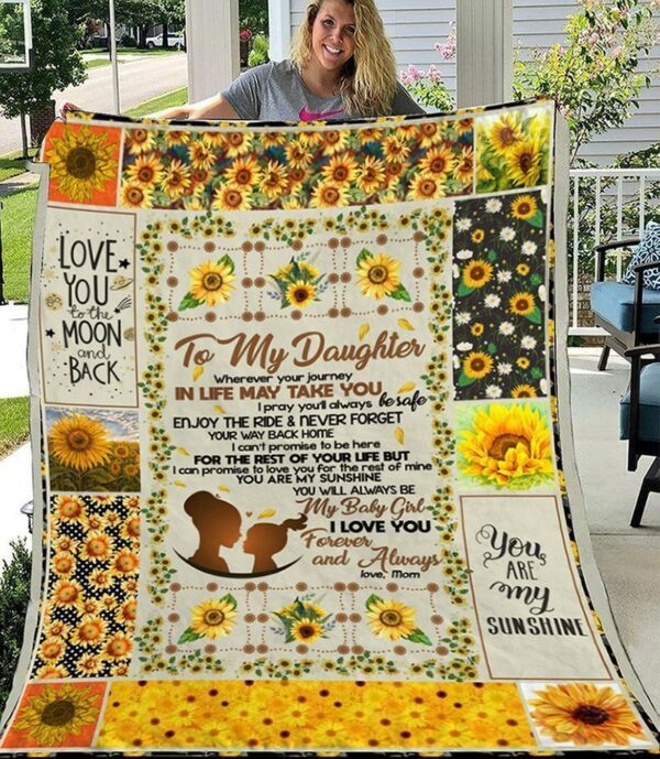 To My Daughter You Are My Sunshine Fleece Blanket Sherpa Blanket