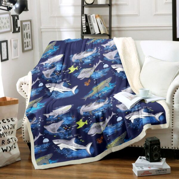 Shark Fleece Blanket Sherpa Blanket