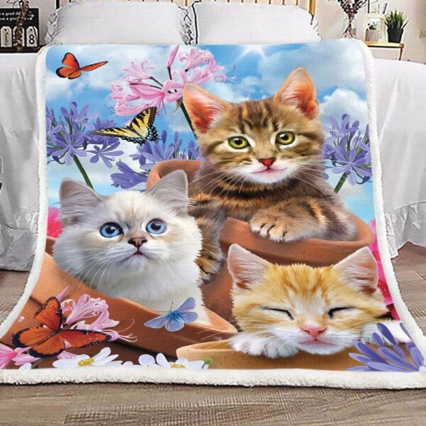 Cute Kittens Fleece Blanket Sherpa Blanket