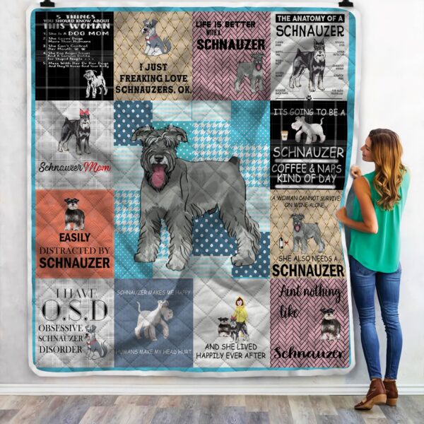 Miniature Schnauzer I Need Your Paw Fleece Blanket Sherpa Blanket