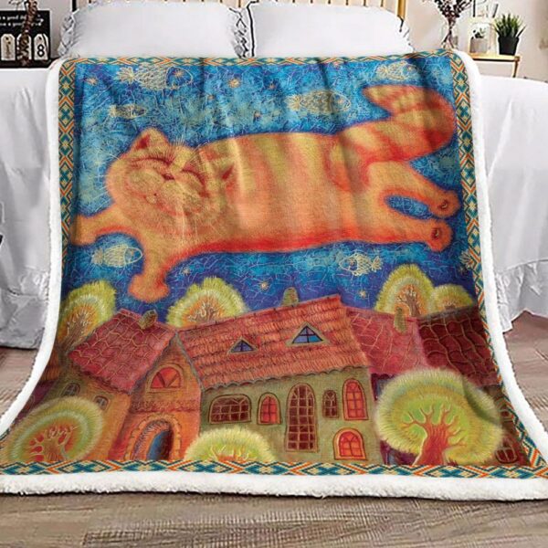 Cat Fleece Blanket Sherpa Blanket