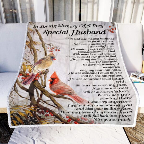 Cardinal Special Husband Fleece Blanket Sherpa Blanket