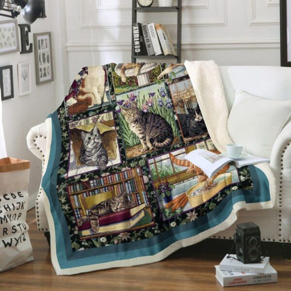 Cat Fleece Blanket Sherpa Blanket