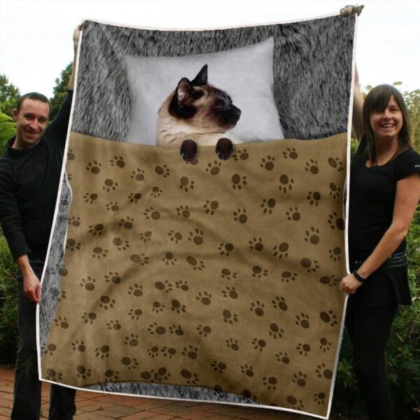 Siamese Cat Fleece Blanket Sherpa Blanket