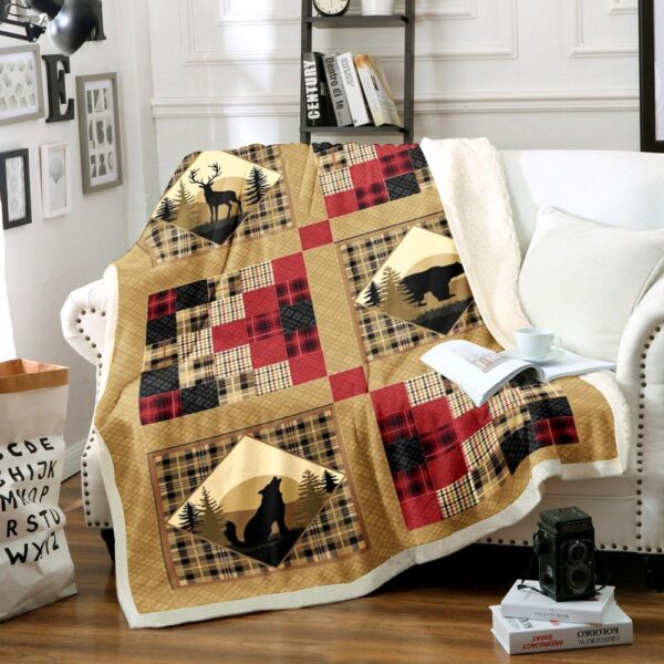Hunting Fleece Blanket Sherpa Blanket