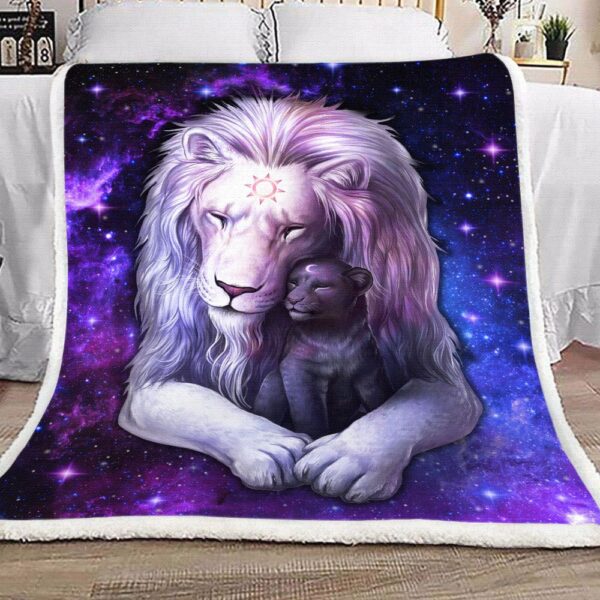 Lion Galaxy Fleece Blanket Sherpa Blanket