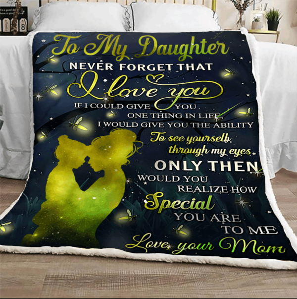 Fireflies To My Daughter I Love You Fleece Blanket Sherpa Blanket