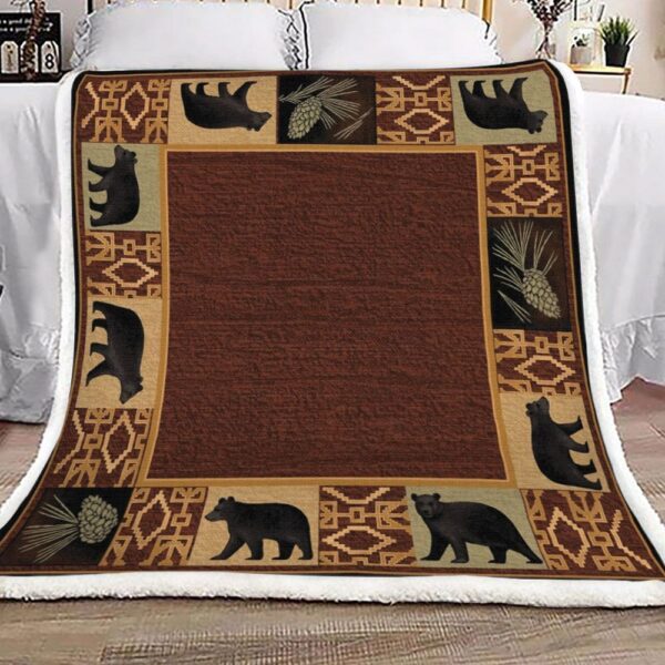 Peaceful Habitat Black Bear Hunting Season Fleece Blanket Sherpa Blanket