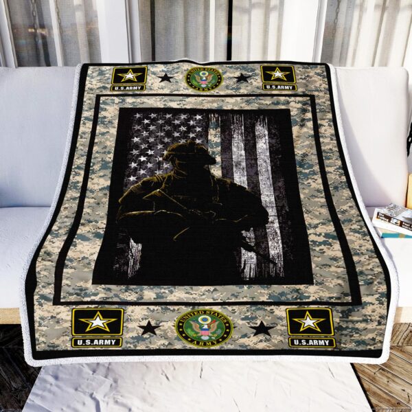 Military Army Fleece Blanket Sherpa Blanket