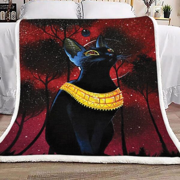 Egypt Black Cat Fleece Blanket Sherpa Blanket