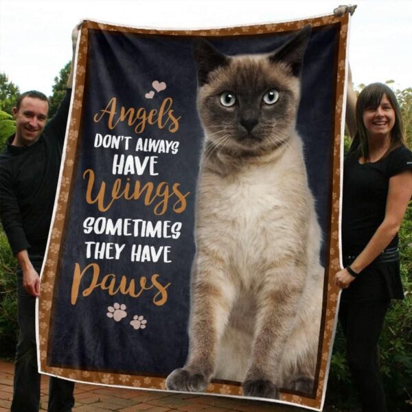 Siamese Cat Fleece Blanket Sherpa Blanket
