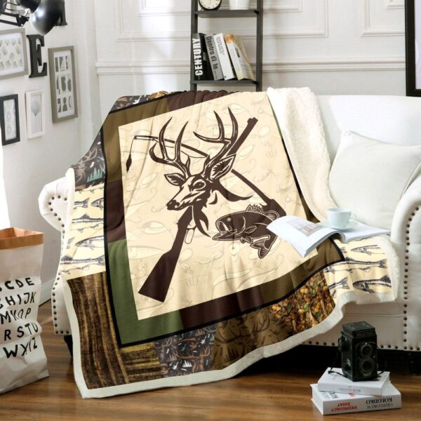 Hunting Eat Sleep Hunting Fleece Blanket Sherpa Blanket