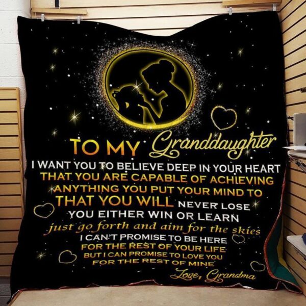 To My Granddaughter Fleece Blanket Sherpa Blanket