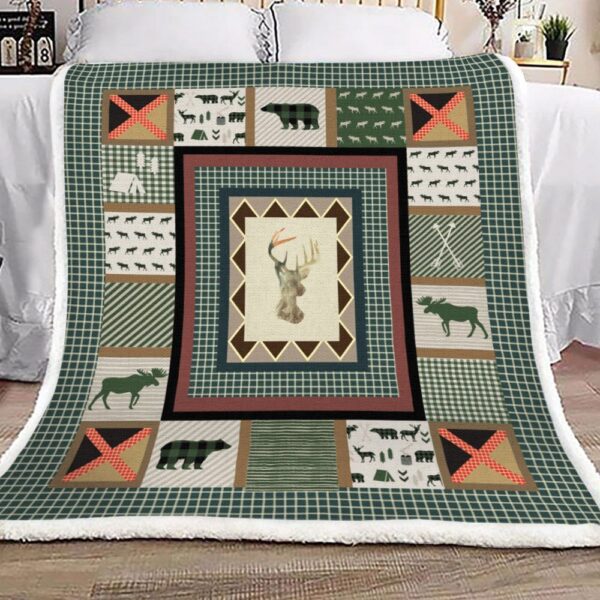 Deer Hunting Fleece Blanket Sherpa Blanket