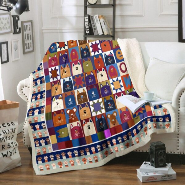 Cat Fleece Blanket Sherpa Blanket