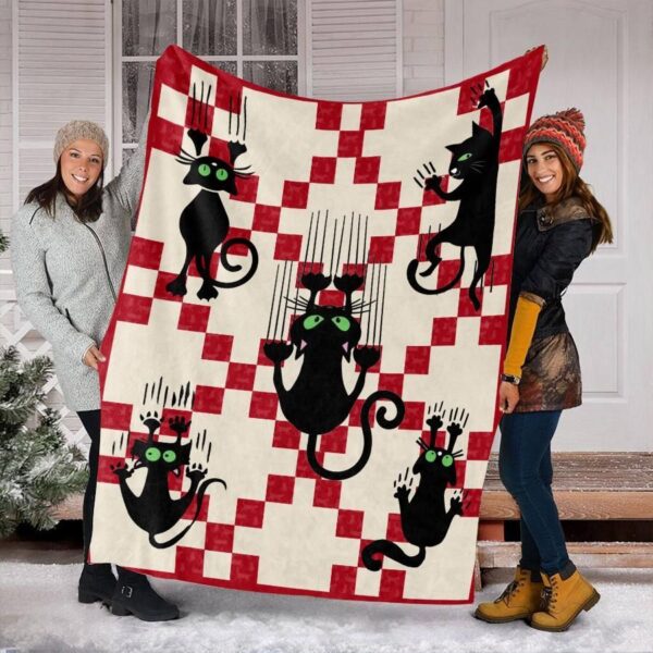 Christmas Cat Fleece Blanket Sherpa Blanket