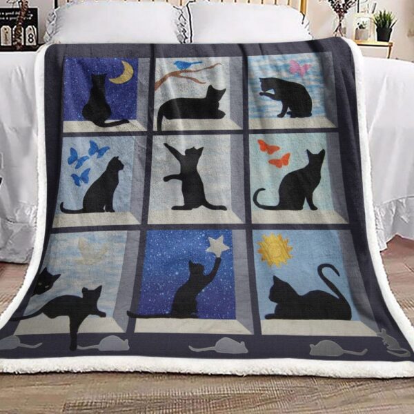 Cat Fleece Blanket Sherpa Blanket