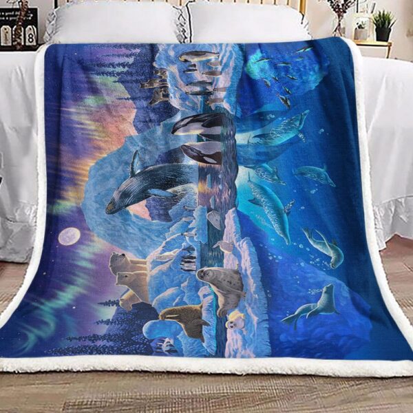 Dolphin Sea Fleece Blanket Sherpa Blanket