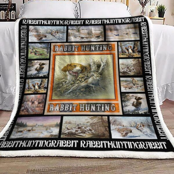Hunting Rabbit Fleece Blanket Sherpa Blanket