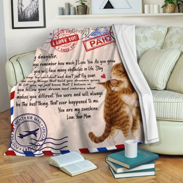 Cat Daughter And Mom Fleece Blanket Sherpa Blanket