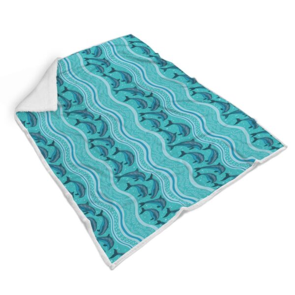 Dolphin Pattern Fleece Blanket Sherpa Blanket