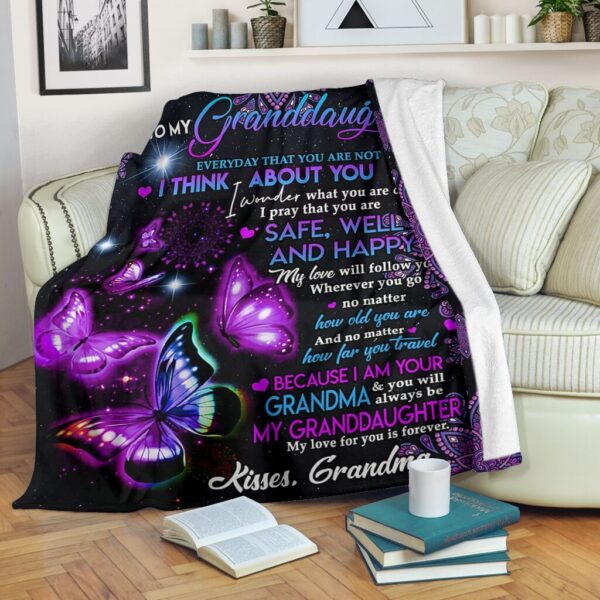 To My Granddaughter Fleece Blanket Sherpa Blanket