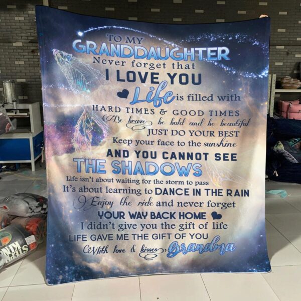 To My Granddaughter Fleece Blanket Sherpa Blanket