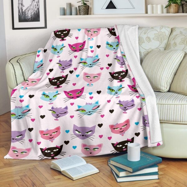 Kitty Cat Fleece Blanket Sherpa Blanket