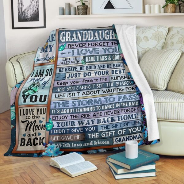 To My Granddaughter Fleece Blanket Sherpa Blanket