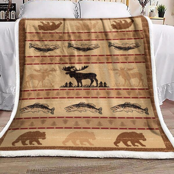 Hunting Fleece Blanket Sherpa Blanket