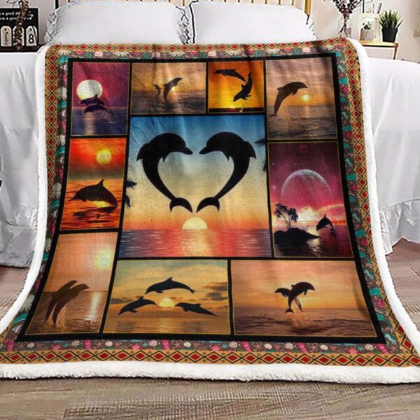 Dolphins Fleece Blanket Sherpa Blanket