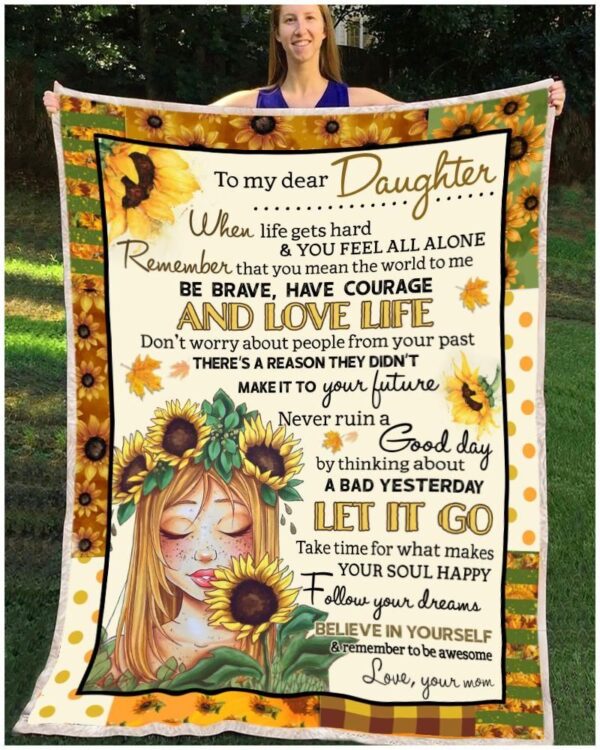 To My Dear Daughter Fleece Blanket Sherpa Blanket