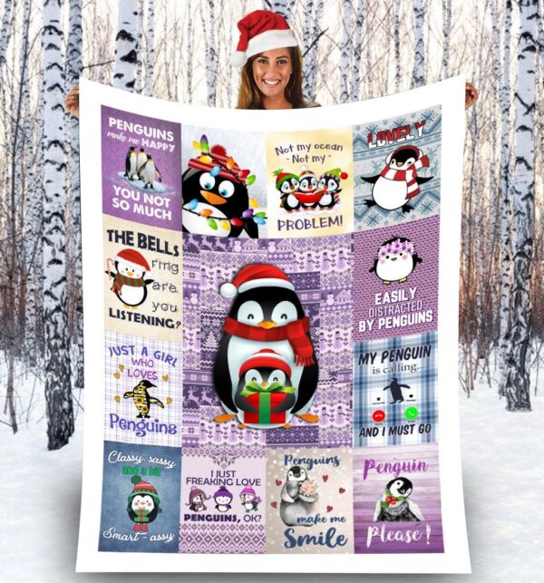 Penguin Fleece Blanket Sherpa Blanket