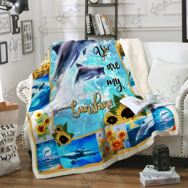 My Sunshine Dolphin Fleece Blanket Sherpa Blanket