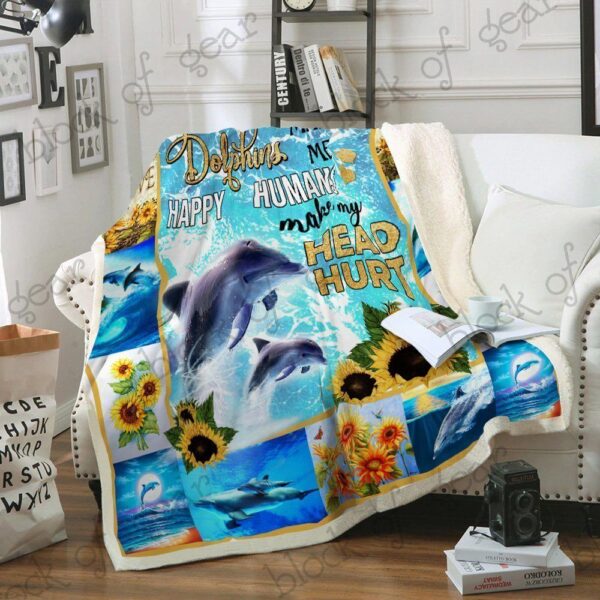 Dolphins Fleece Blanket Sherpa Blanket