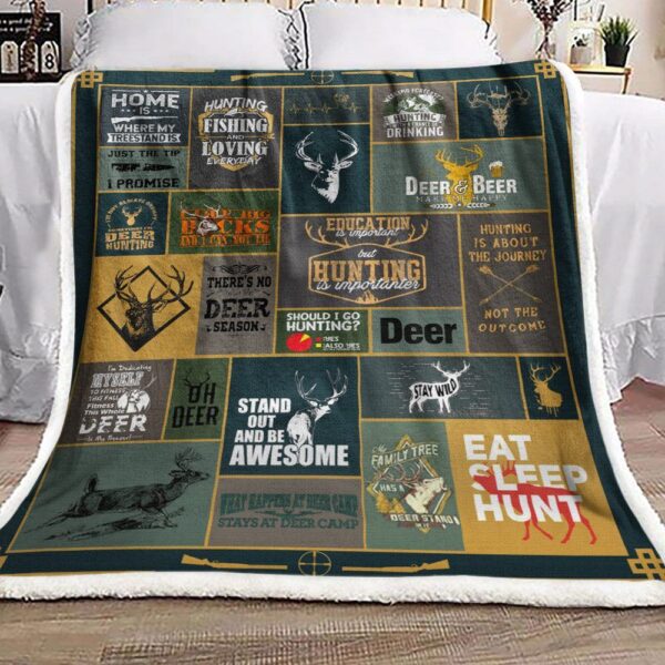 Hunting Fleece Blanket Sherpa Blanket