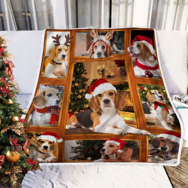 Beagle Christmas Fleece Blanket Sherpa Blanket