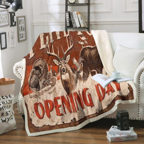 Hunting Fleece Blanket Sherpa Blanket