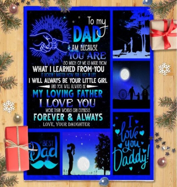 Daughter To Dad Fleece Blanket Sherpa Blanket