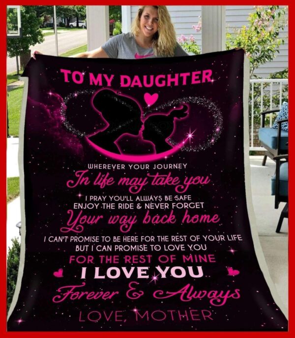 Daughter Mother Wherever Your Journey In Life May Take You Fleece Blanket Sherpa Blanket