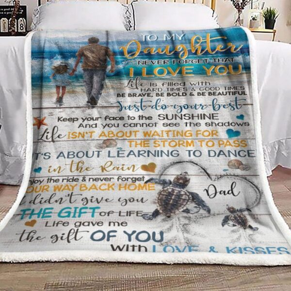 To My Daughter Fleece Blanket Sherpa Blanket