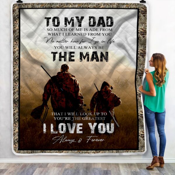 Father Son Hunting Fleece Blanket Sherpa Blanket