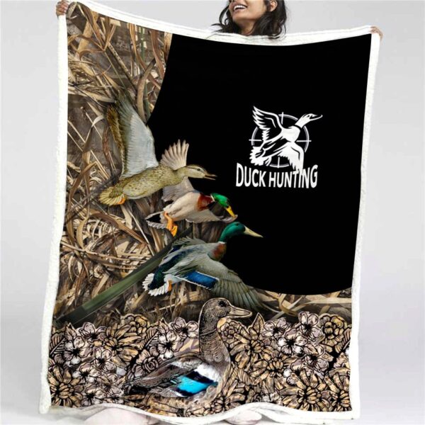 Duck Hunting Fleece Blanket Sherpa Blanket