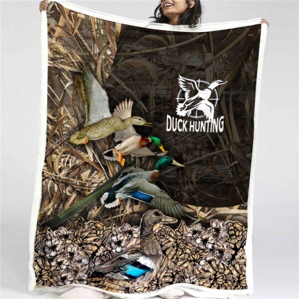 Hunting Duck Fleece Blanket Sherpa Blanket