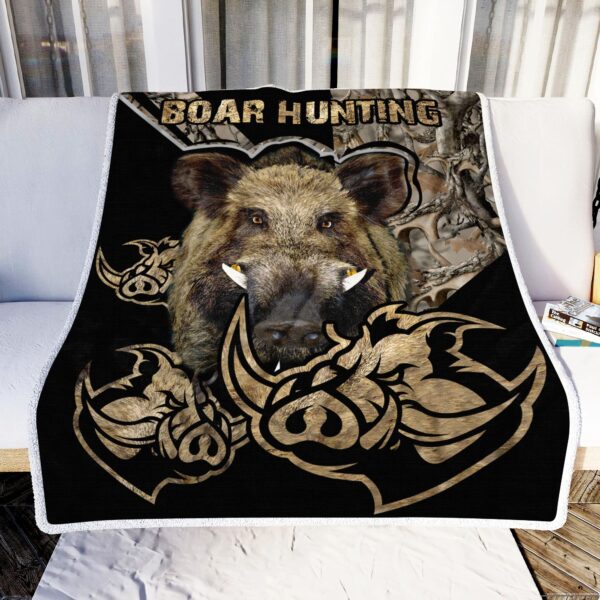 Boar Hunting Fleece Blanket Sherpa Blanket