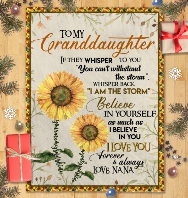 Nana To Granddaughter Fleece Blanket Sherpa Blanket