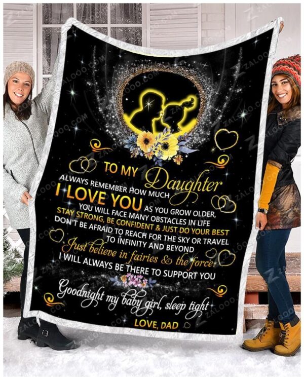 Daughter Good Night My Baby Girl Fleece Blanket Sherpa Blanket