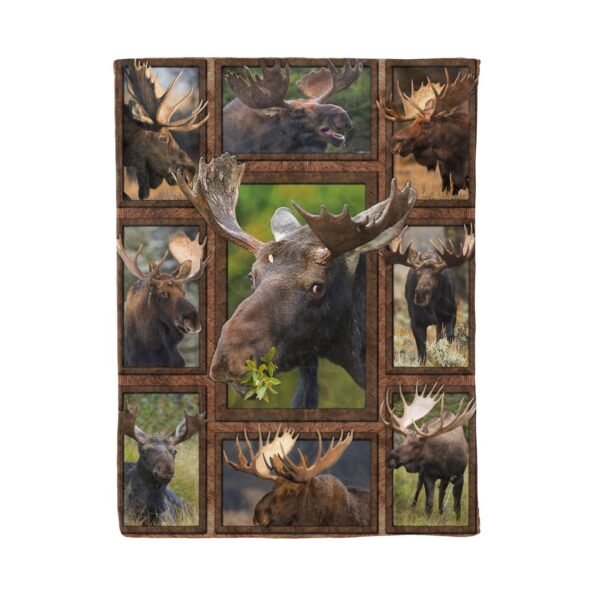 Moose Fleece Blanket Sherpa Blanket
