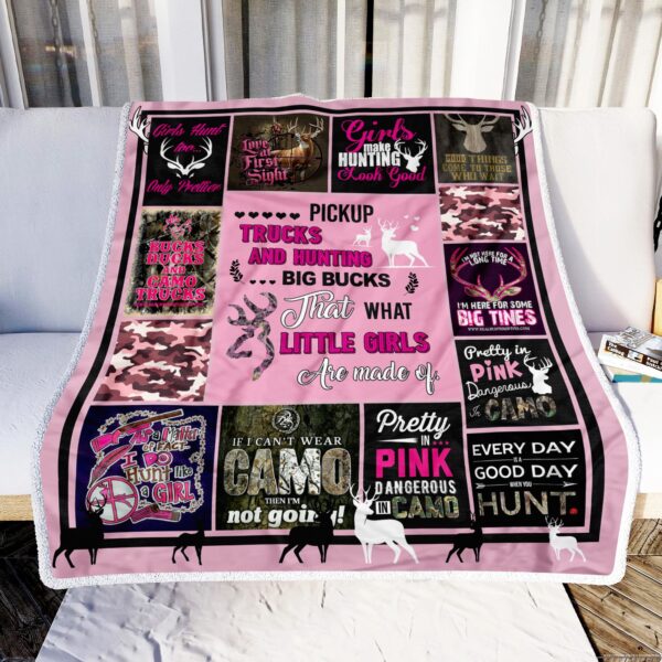 Hunting Little Girls Fleece Blanket Sherpa Blanket