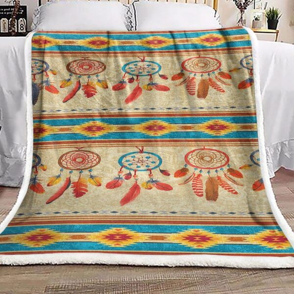 Dreamcatcher Stripe Fleece Blanket Sherpa Blanket